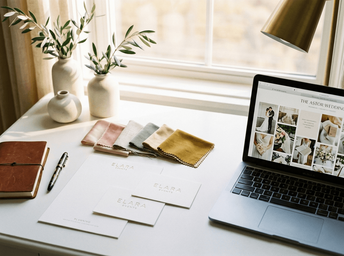 Planning notes, stationery and event design materials